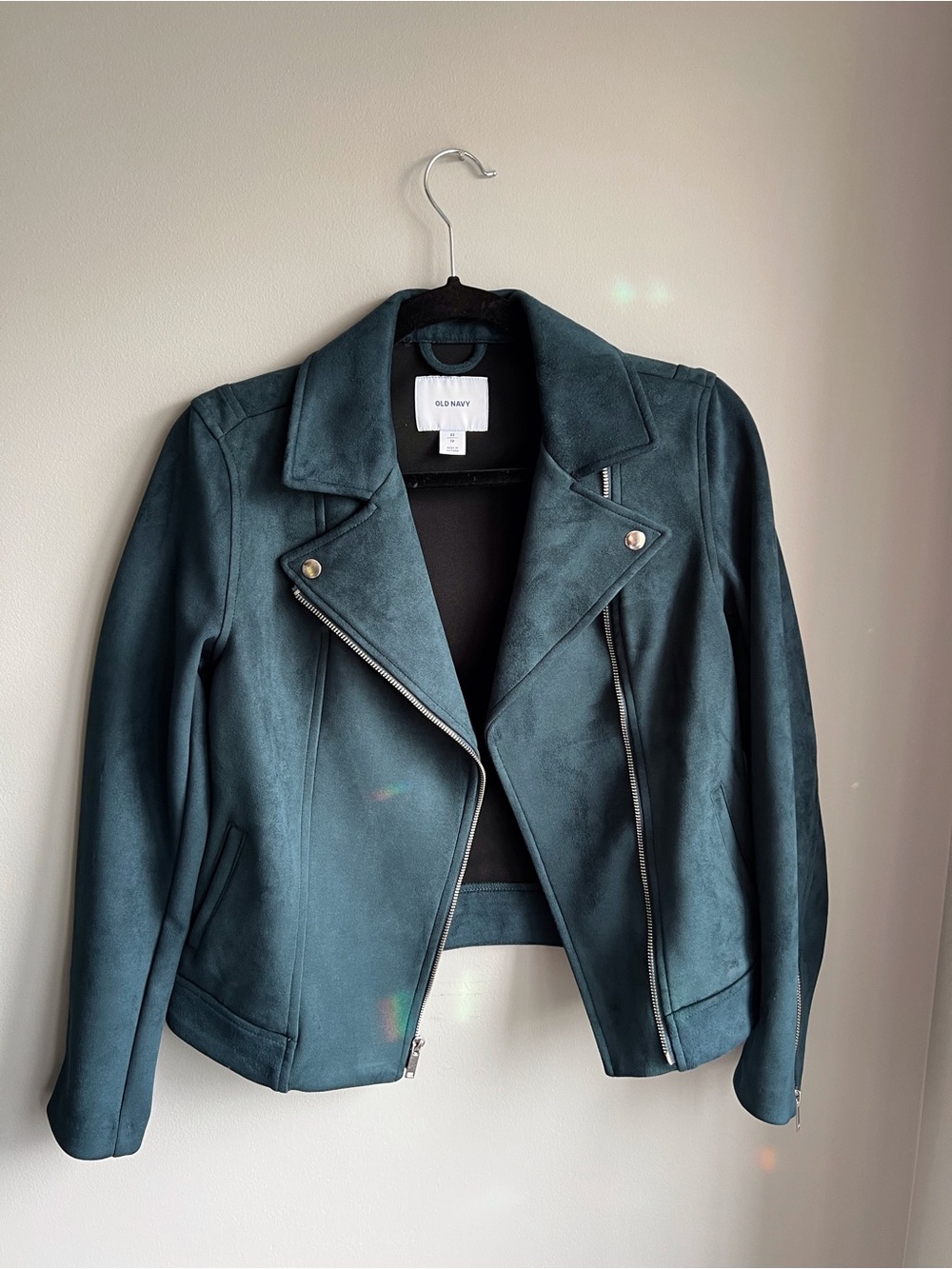 Old Navy Teal Faux-Suede Moto Jacket - Deep Teal